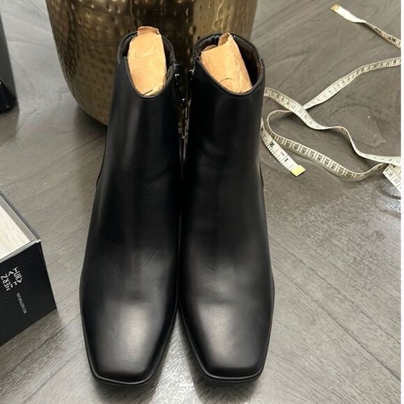 NEW Naturalizer Avery Waterproof Sqaure Toe Boots Side Zipper Chunky Heel Sz8 - Picture 6 of 9